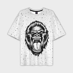 Мужская футболка оверсайз Рык гориллы
