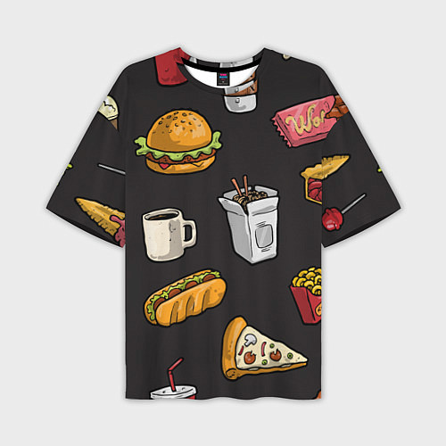 Мужская футболка оверсайз Food / 3D-принт – фото 1
