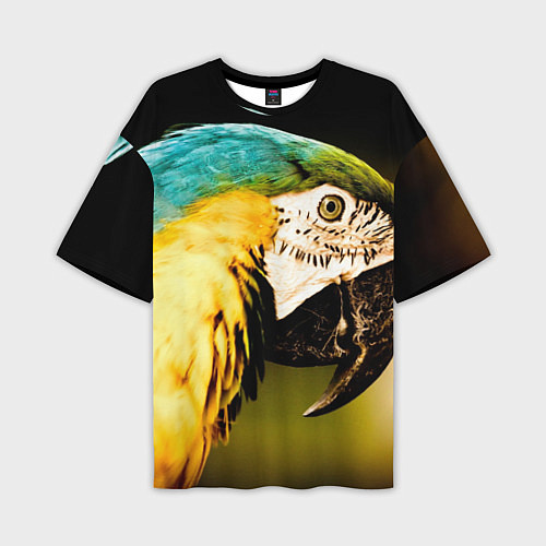 Мужская футболка оверсайз Улыбка попугая / 3D-принт – фото 1