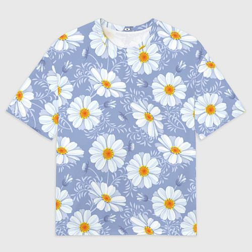 Мужская футболка оверсайз Нежные ромашки / 3D-принт – фото 1