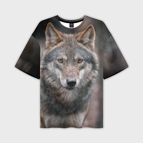 Мужская футболка оверсайз Волк - санитар леса / 3D-принт – фото 1