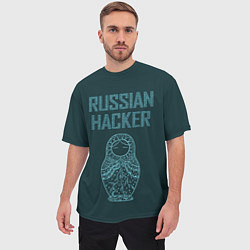Футболка оверсайз мужская Русский хакер, цвет: 3D-принт — фото 2