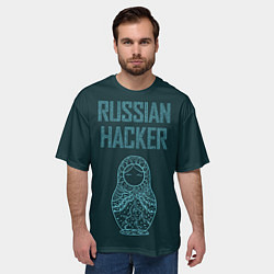 Футболка оверсайз мужская Русский хакер, цвет: 3D-принт — фото 2
