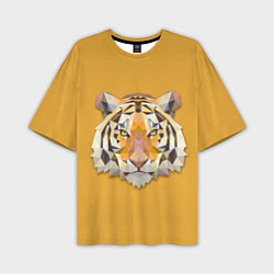 Мужская футболка оверсайз Геометрический тигр