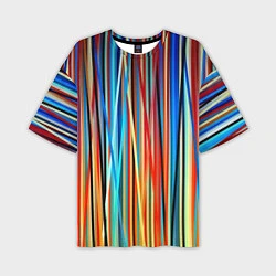 Мужская футболка оверсайз Colored stripes