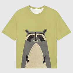 Футболка оверсайз мужская Дедушка енот, цвет: 3D-принт