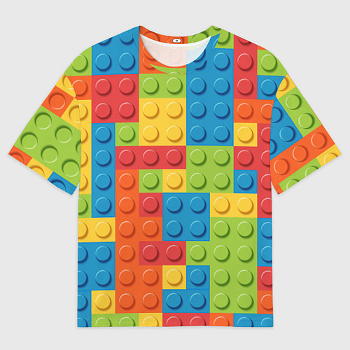 Мужская футболка оверсайз Лего конструктор / 3D-принт – фото 1