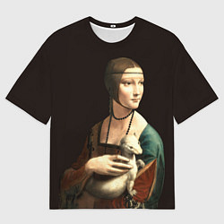 Футболка оверсайз мужская Дама с горностаем, цвет: 3D-принт