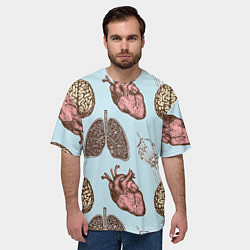 Футболка оверсайз мужская Органы, цвет: 3D-принт — фото 2