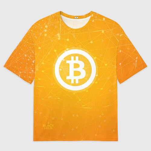 Мужская футболка оверсайз Bitcoin Orange / 3D-принт – фото 1