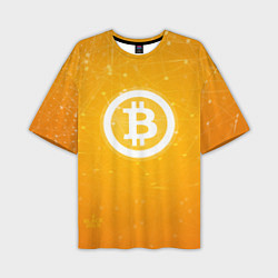Футболка оверсайз мужская Bitcoin Orange, цвет: 3D-принт