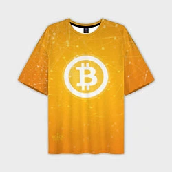 Мужская футболка оверсайз Bitcoin Orange