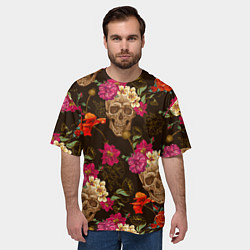 Футболка оверсайз мужская Черепа, цвет: 3D-принт — фото 2
