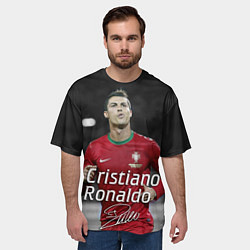 Футболка оверсайз мужская Криштиану Роналду, цвет: 3D-принт — фото 2