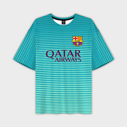 Футболка оверсайз мужская Barcelona FC: Aqua, цвет: 3D-принт