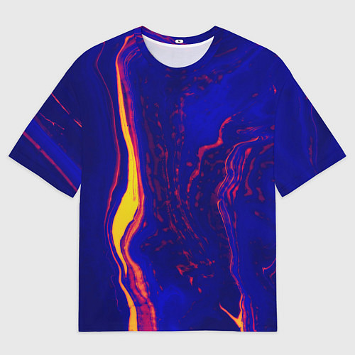 Мужская футболка оверсайз Ультрафиолетовые разводы / 3D-принт – фото 1