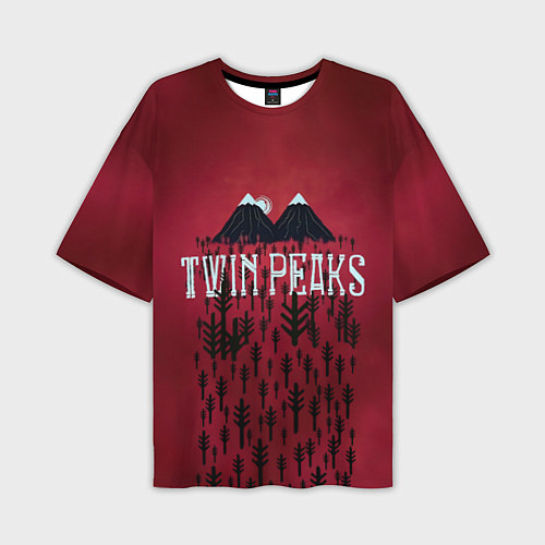 Мужская футболка оверсайз Twin Peaks Wood / 3D-принт – фото 1