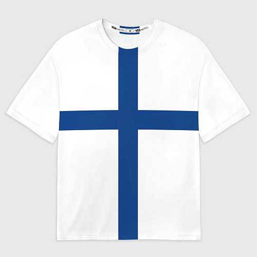 Мужская футболка оверсайз Флаг Финляндии / 3D-принт – фото 1