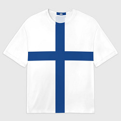 Мужская футболка оверсайз Флаг Финляндии