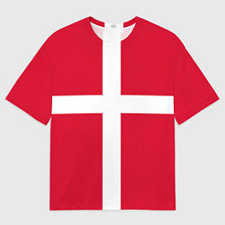 Мужская футболка оверсайз Флаг Дании