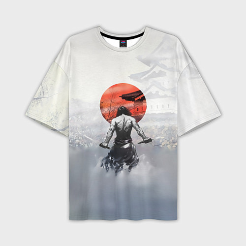 Мужская футболка оверсайз Японский самурай / 3D-принт – фото 1