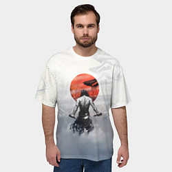 Футболка оверсайз мужская Японский самурай, цвет: 3D-принт — фото 2