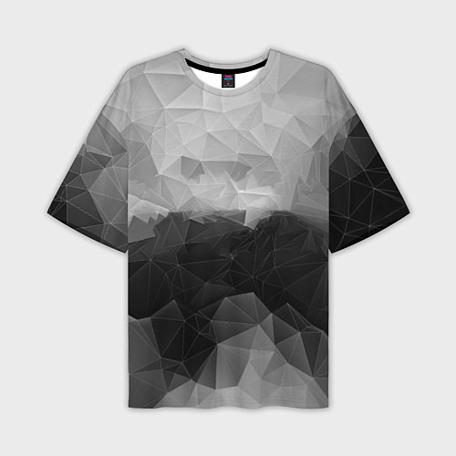 Мужская футболка оверсайз Polygon gray / 3D-принт – фото 1