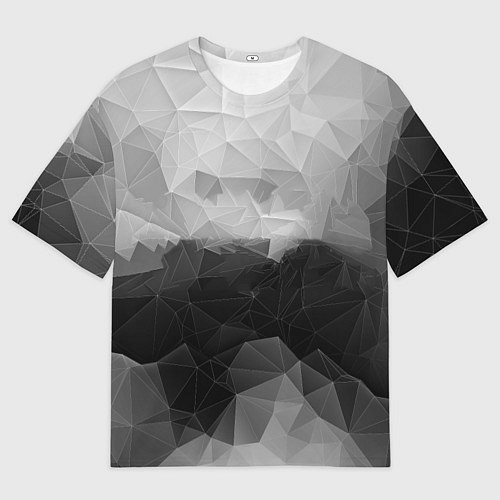 Мужская футболка оверсайз Polygon gray / 3D-принт – фото 1