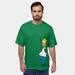 Футболка оверсайз мужская Гомер в кустах, цвет: 3D-принт — фото 2