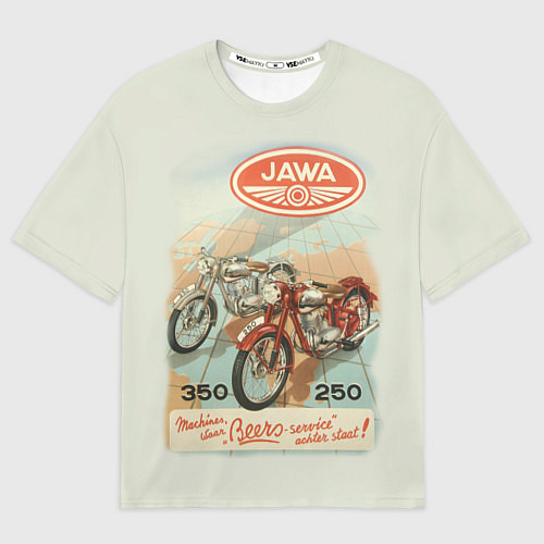 Мужская футболка оверсайз JAWA / 3D-принт – фото 1