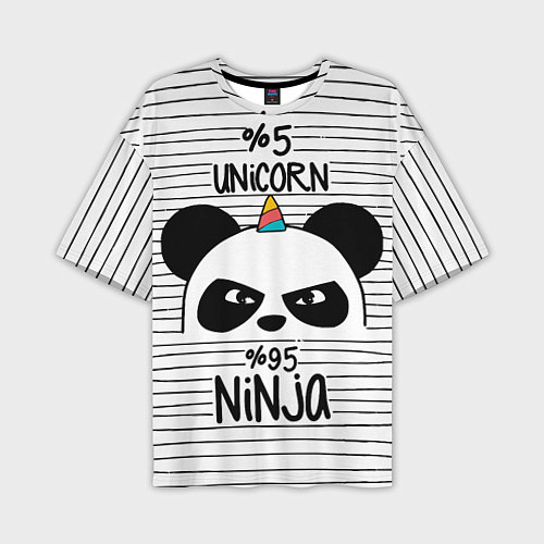 Мужская футболка оверсайз 5% Unicorn – 95% Ninja / 3D-принт – фото 1