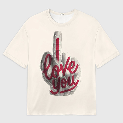 Мужская футболка оверсайз I Love You / 3D-принт – фото 1