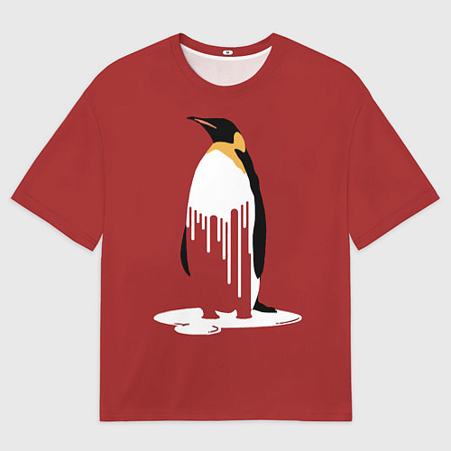 Мужская футболка оверсайз Расплавленный пингвин / 3D-принт – фото 1