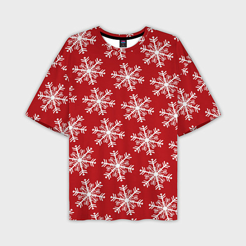 Мужская футболка оверсайз Новогодние Снежинки / 3D-принт – фото 1