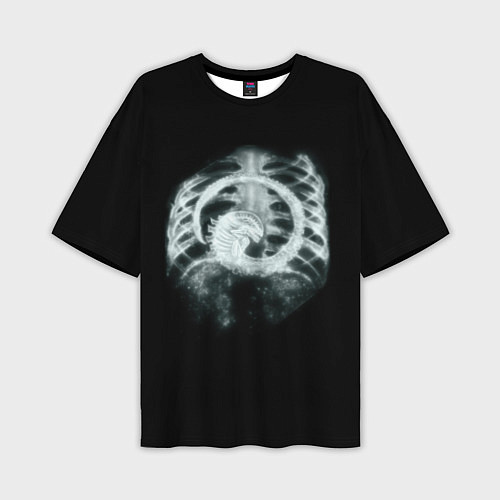 Мужская футболка оверсайз Чужой в желудке / 3D-принт – фото 1