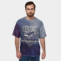Футболка оверсайз мужская ACDC пушка, цвет: 3D-принт — фото 2