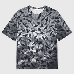 Мужская футболка оверсайз Вороны