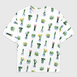 Футболка оверсайз мужская Кактусы, цвет: 3D-принт