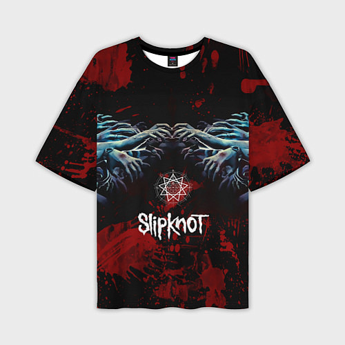 Мужская футболка оверсайз Slipknot руки зомби / 3D-принт – фото 1