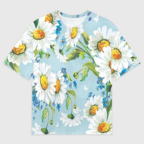 Мужская футболка оверсайз Ромашки / 3D-принт – фото 1