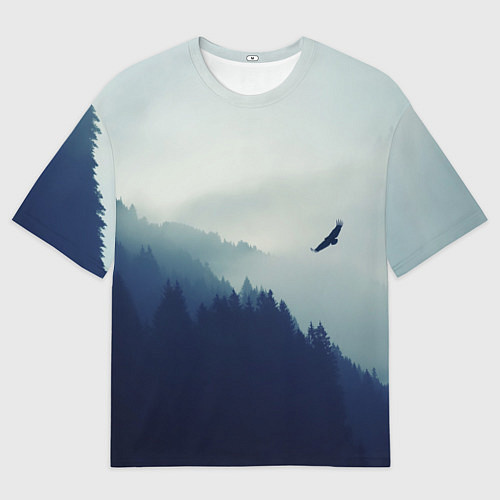 Мужская футболка оверсайз Орел над Лесом / 3D-принт – фото 1