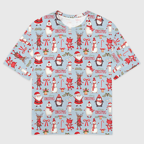 Мужская футболка оверсайз Рождественская Милота / 3D-принт – фото 1