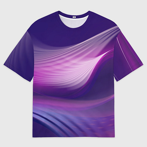 Мужская футболка оверсайз Фиолетовые Волны / 3D-принт – фото 1
