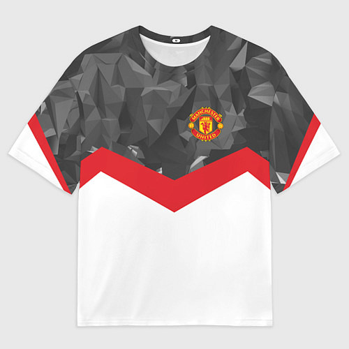 Мужская футболка оверсайз Man United FC: Grey Polygons / 3D-принт – фото 1