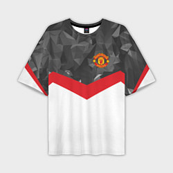 Мужская футболка оверсайз Man United FC: Grey Polygons