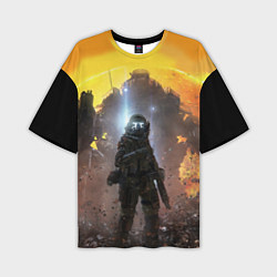 Мужская футболка оверсайз Titanfall: Robots War