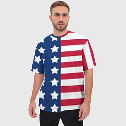 Футболка оверсайз мужская USA Flag, цвет: 3D-принт — фото 2