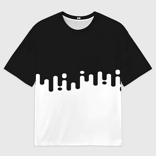 Мужская футболка оверсайз Чёрно-белый узор / 3D-принт – фото 1