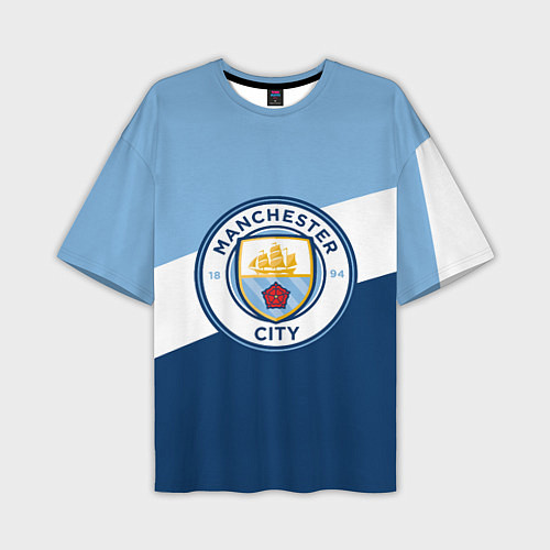 Мужская футболка оверсайз FC Manchester City: Colors / 3D-принт – фото 1