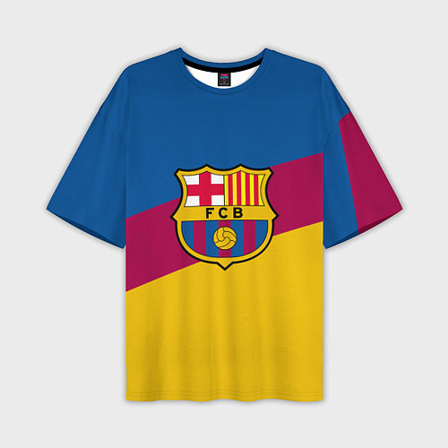 Мужская футболка оверсайз FC Barcelona 2018 Colors / 3D-принт – фото 1